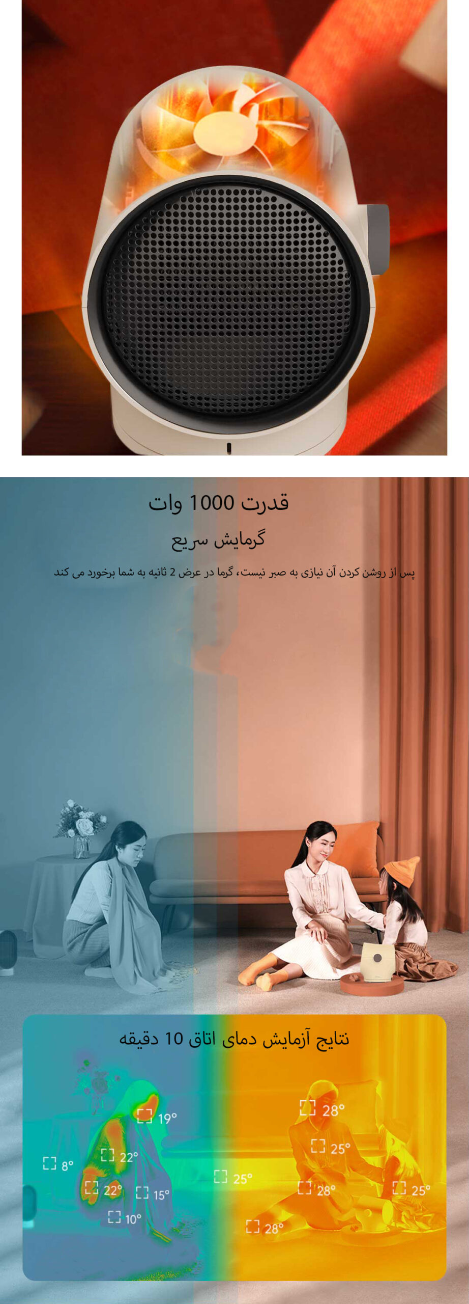 بخاری و پنکه رومیزی شیائومی Smart Frog مدل KW-CH200