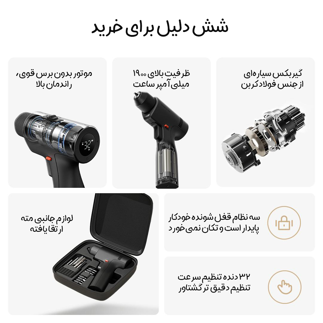دریل شارژی 2 شیائومی Mijia مدل MJWSDZ002QW