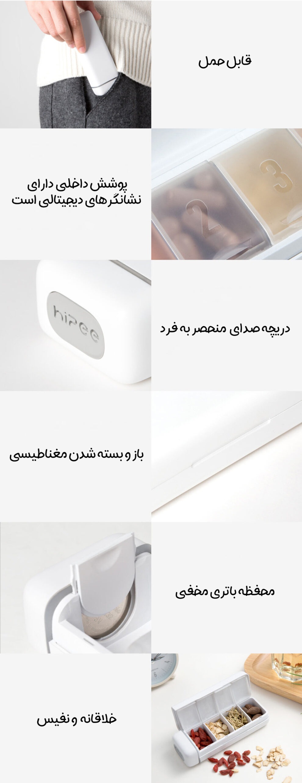 جعبه قرص هوشمند شیائومی HiPee مدل PB1