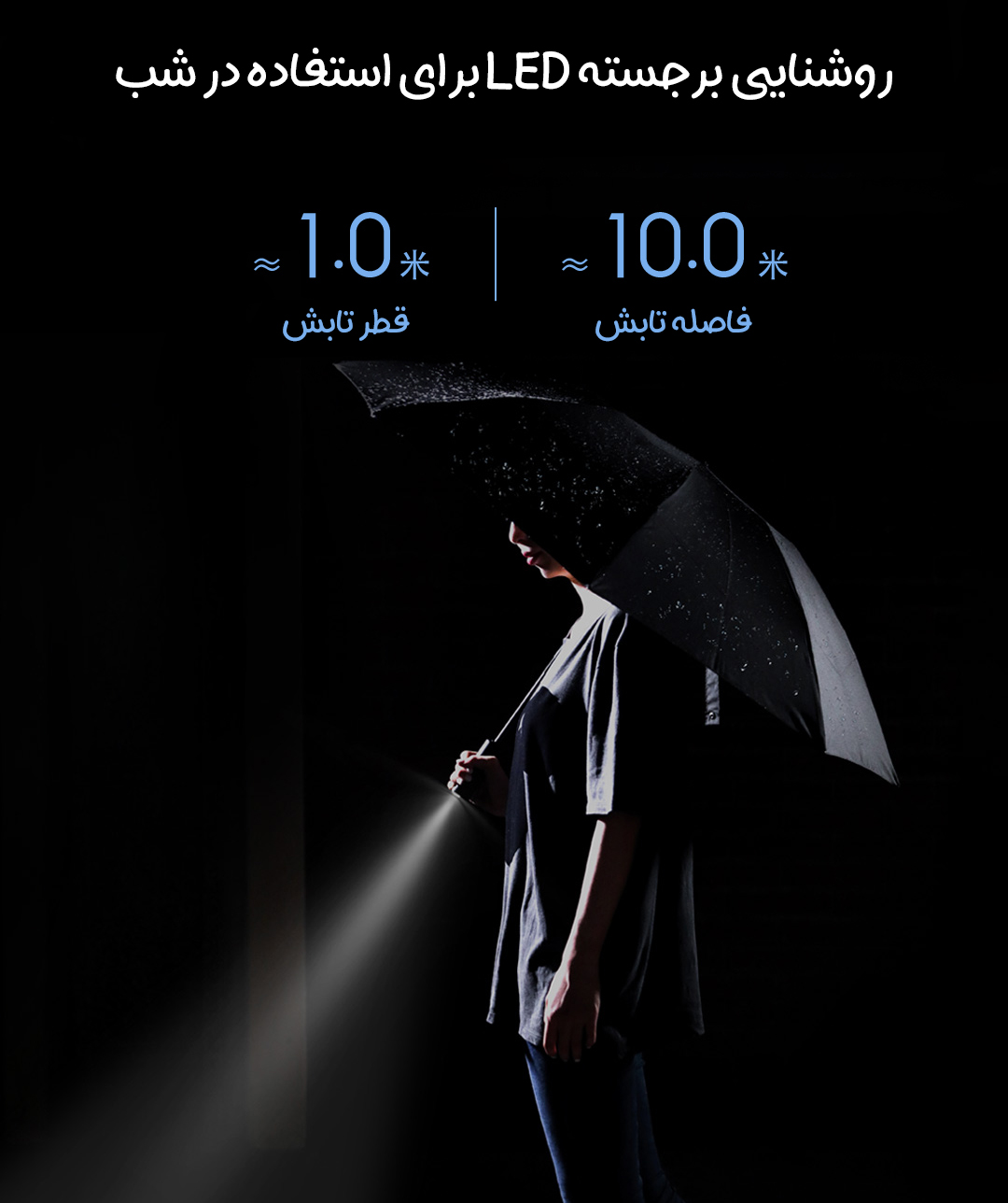 چتر چراغ دار اتوماتیک شیائومی 90 GOFUN مدل 90COTNT2008U-GYOO-OS چتر چراغ دار اتوماتیک شیائومی 90 GOFUN مدل 90COTNT2008U-GYOO-OS