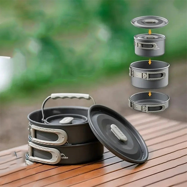ست ظروف آلومینیومی کمپینگ نیچرهایک Naturehike مدل CNK2450CF010 ( ۳ تکه ) ست ظروف آلومینیومی کمپینگ نیچرهایک Naturehike مدل CNK2450CF010 ( ۳ تکه )