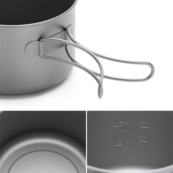 Naturehike Titanium Camping Cookware Set, Model CNH22CJ044-3