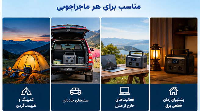 پاور استیشن 600 وات و پنل خورشیدی ۱۰۰ وات قابل حمل نیک پاور NIKPOWER مدل SR0KW6L-SG-1